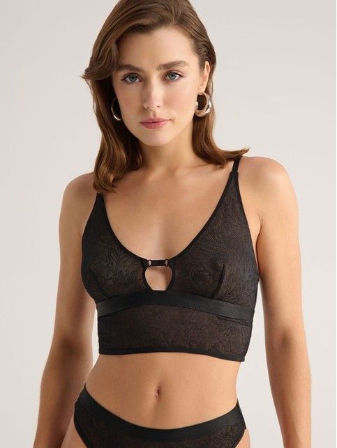 Бюстье с декоративным вырезом из сетки с цветочным рисунком FLORAL TATTOO LBE 2871