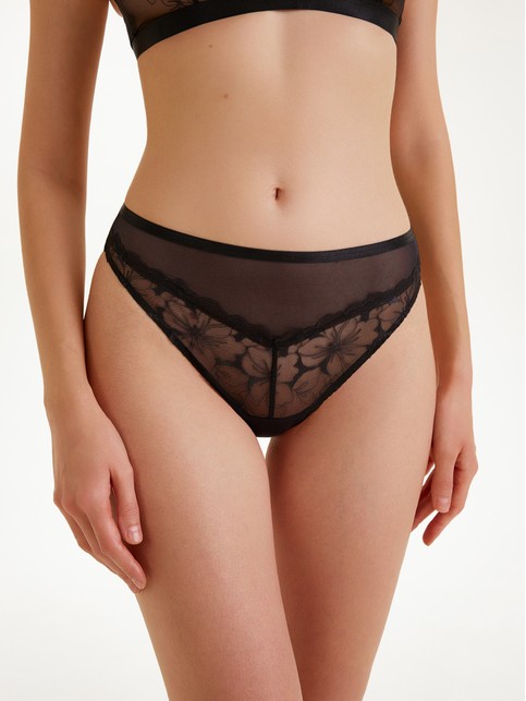 Трусы бразилиана из кружева и сетки ADORE LBR 3355