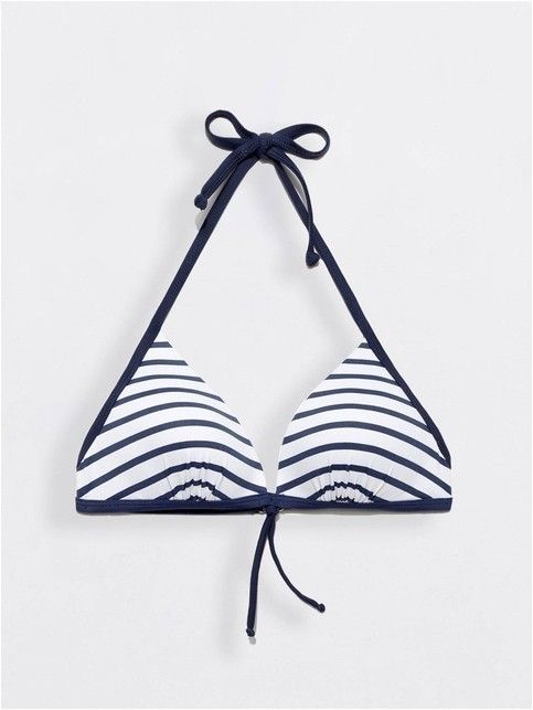 Лиф женский с уплотненными треугольными чашками BALI марино-белый