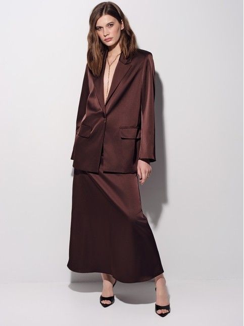 Юбка-макси из плотного сатина с матовым блеском LU 3389