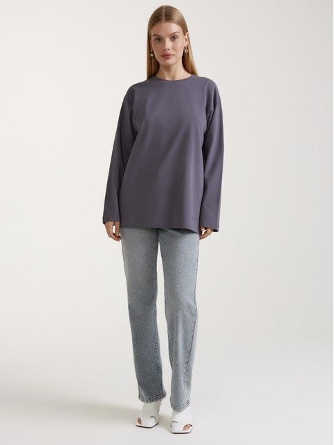 Лонгслив свободного кроя из хлопка LD 3142