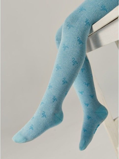 Хлопковые колготки с рисунком «фламинго»