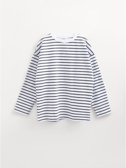 Лонгслив свободного кроя из хлопка в полоску LD 3293