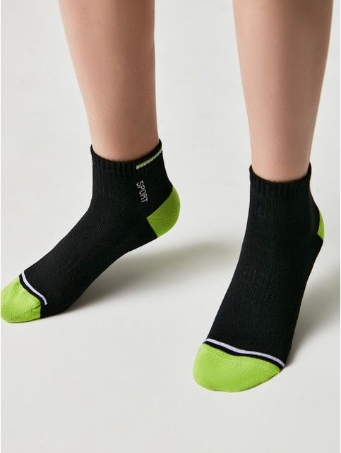 Короткие черные спортивные носки ACTIVE lycra®, модель 957