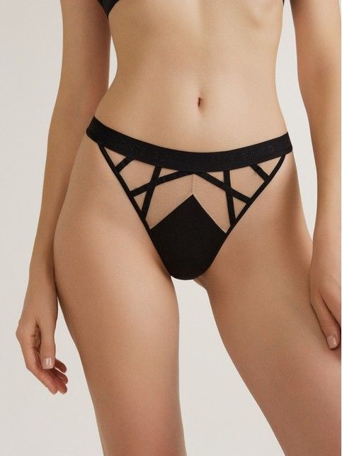 Трусы «танга» из бамбука с хлопком и вставками из сетки CRISS CROSS LTA 2998