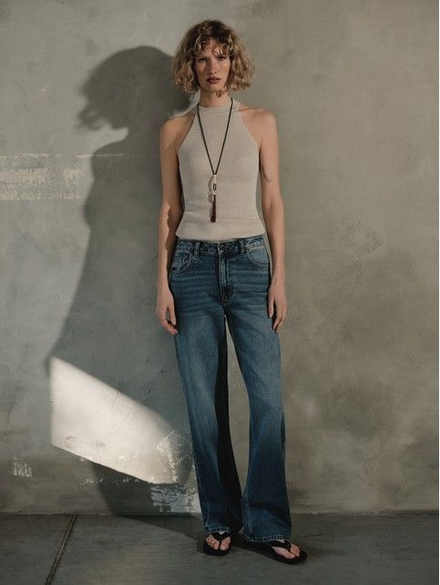 Топ прилегающего силуэта из пряжи с хлопком и модалом LDK2559 - купить в интернет-магазине Conte