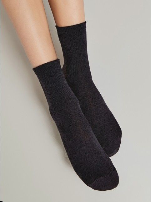Теплые носки с шерстью в мелкий рубчик COMFORT