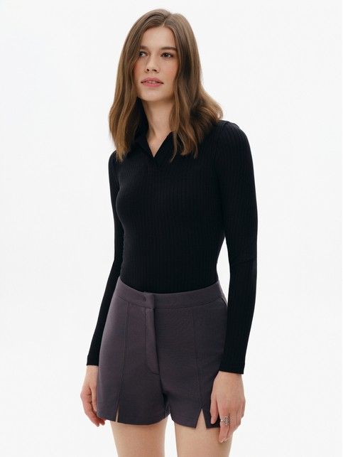 Боди в рубчик с отложным воротником LBD 3453