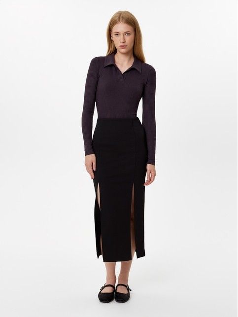 Боди в рубчик с отложным воротником LBD 3453