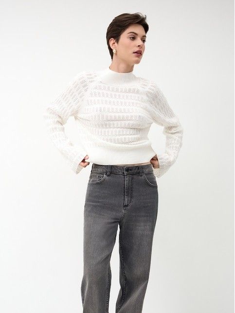 Джемпер с рукавами-регланами из пряжи с хлопком и модалом LDK 24107