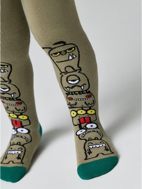 Колготки SOF-TIKI (махровые внутри) с рисунками, модель 529