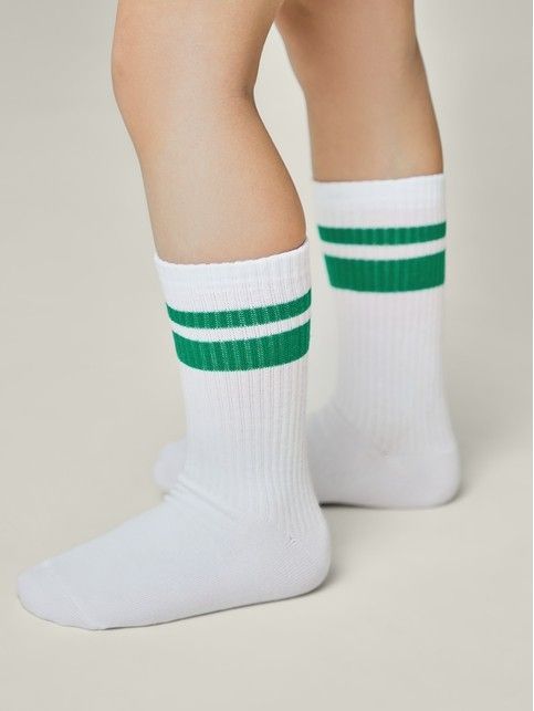 Удлиненные носки с двойной контрастной линией на резинке