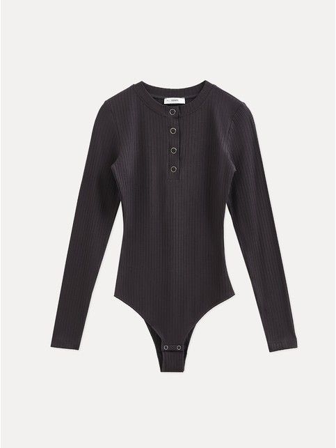 Боди в рубчик с застежкой на кнопках из вискозы LBD 3332