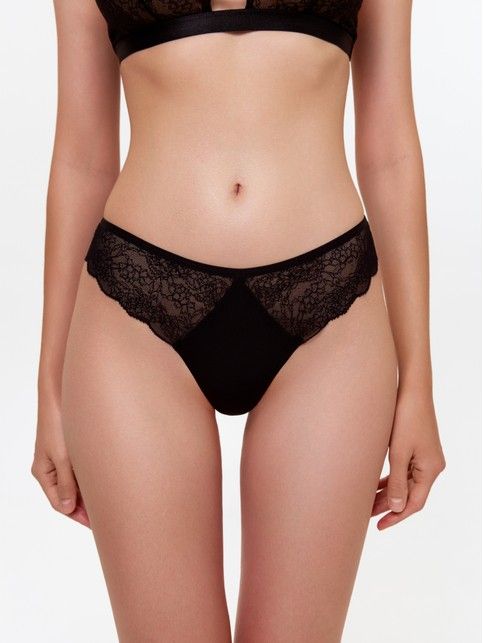 Трусы бразилиано со средней линией талии из кружева модала FLOWER LINE LBR 3179