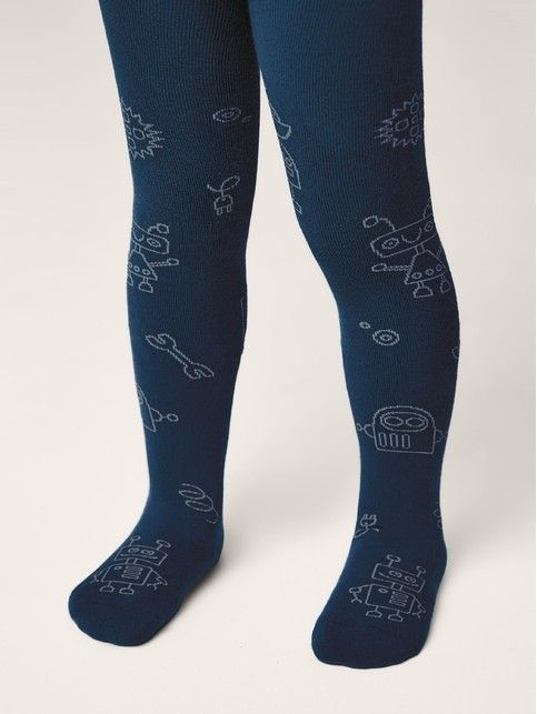 Колготки SOF-TIKI (махровые внутри) с рисунком "роботы"