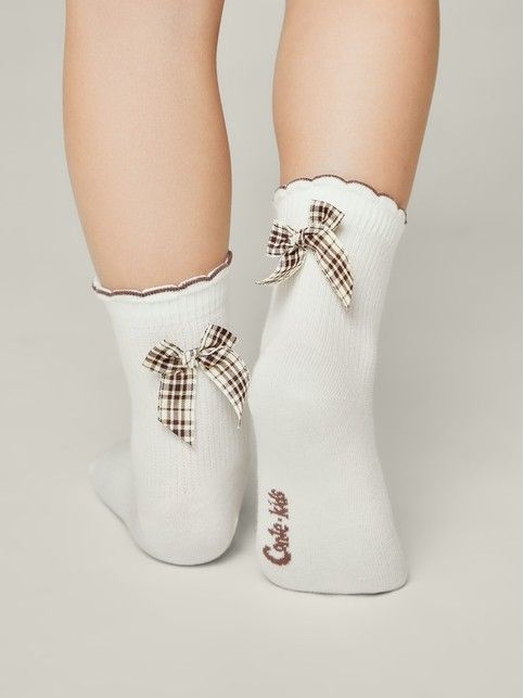 Носки TIP-TOP с декоративным бантиком и волнистым бортом