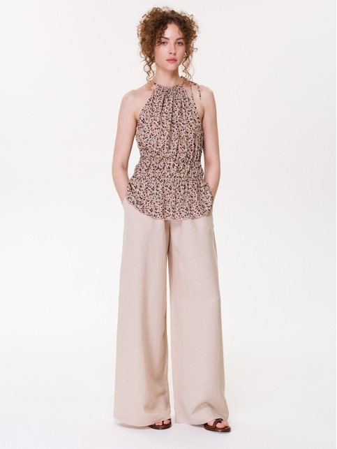 Блуза из вискозы с анималистичным принтом и жатым эффектом LBL 3472 - купить в интернет-магазине Conte