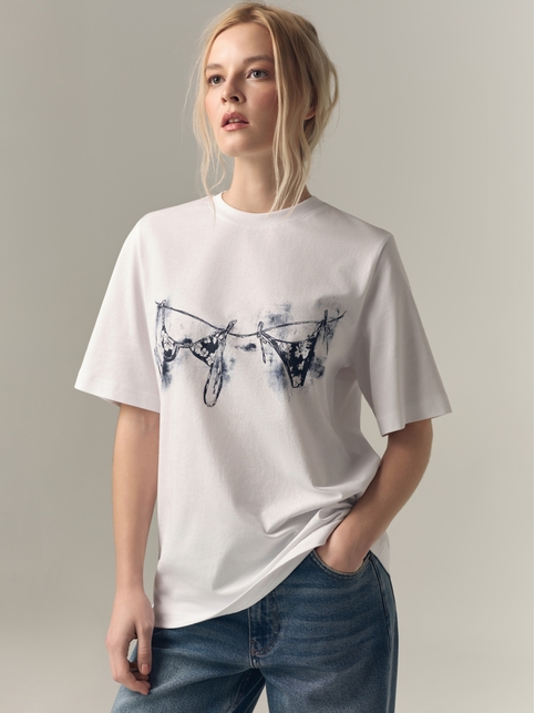 Футболка из хлопка с рисунком «Lingerie» LD 3036 - купить в интернет-магазине Conte