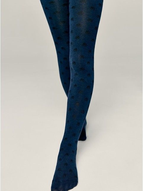 Хлопковые колготки с рисунком «цветы»