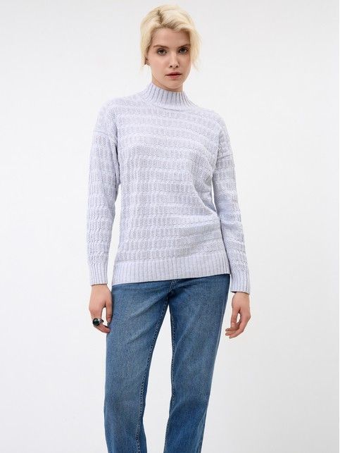 Джемпер свободного силуэта из хлопка и модала LDK 24105