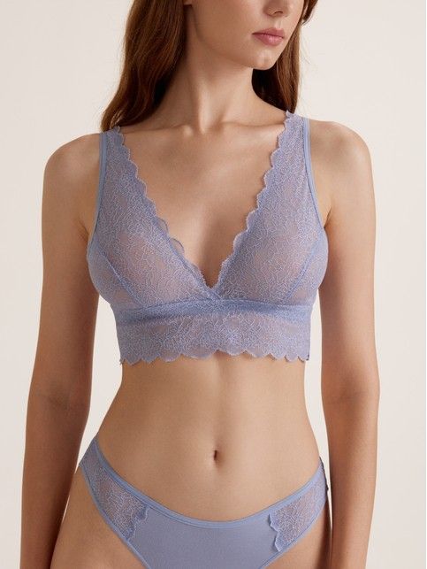 Бюстье с цветочным кружевом и прозрачной сеткой FLOWER LINE LBE 3175