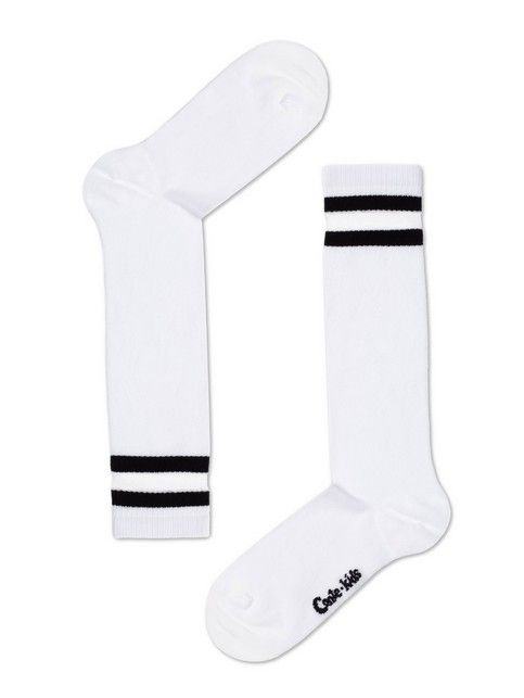 Однотонные хлопковые гольфы со вставками из прозрачной сетки