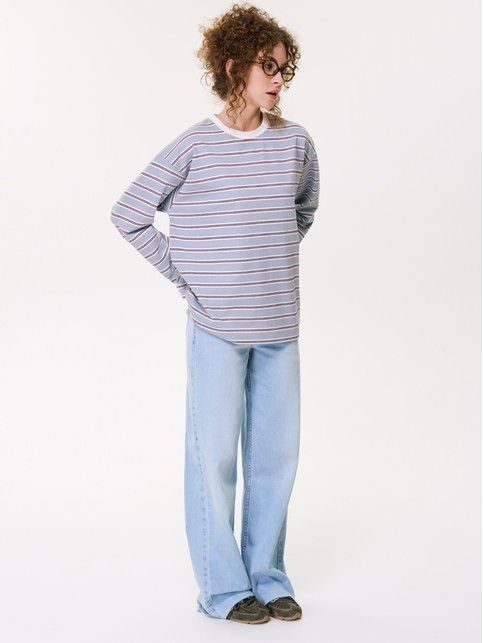 Лонгслив в полоску из интерлока LD 3591 - купить в интернет-магазине Conte