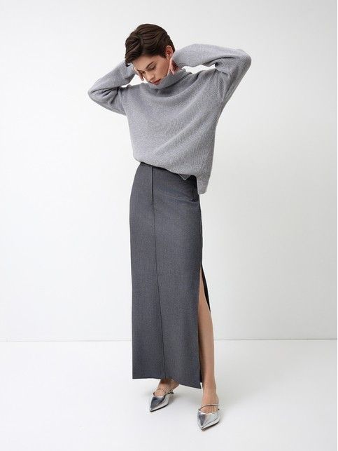 Юбка-midi из костюмной ткани LU 3259