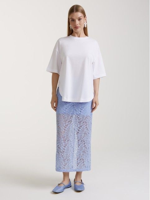 Футболка из хлопка с фигурным низом LD 3087