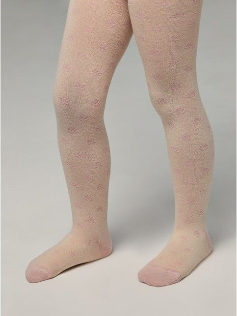 Хлопковые колготки с рисунком «цветы»