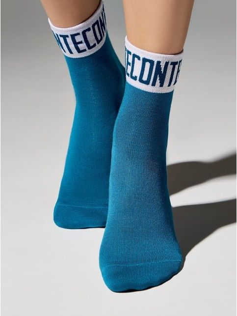 Удлиненные графитовые носки из вискозы «Conte»