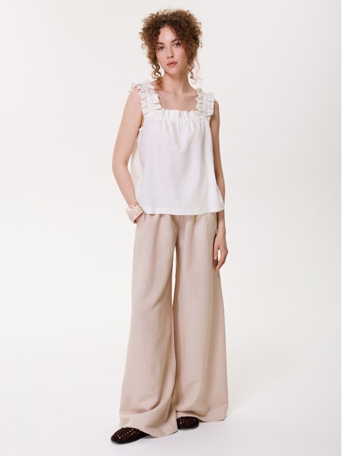 Льняной топ с рюшами LBL 3484 - купить в интернет-магазине Conte