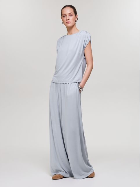 Топ из вискозы со сборкой на плечах LBL 3509 - купить в интернет-магазине Conte