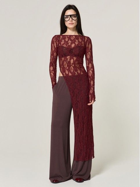 Туника из цветочного кружева с разрезом по ноге LD 3501 - купить в интернет-магазине Conte