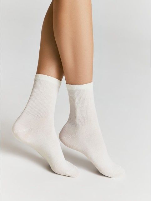 Теплые носки с шерстью в мелкий рубчик COMFORT