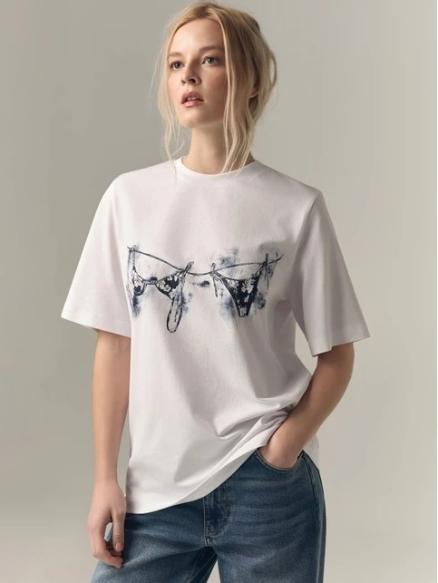 Футболка из хлопка с рисунком «Lingerie» - купить в интернет-магазине Conte