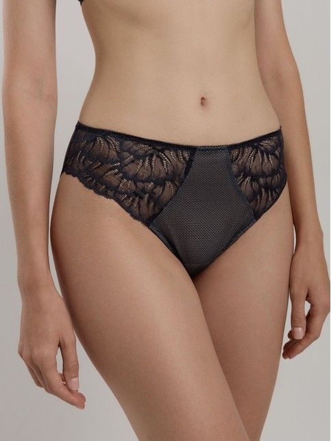 Женские кружевные трусы синего цвета