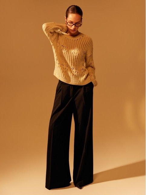 Ажурный джемпер свободного силуэта LDK2553 - купить в интернет-магазине Conte