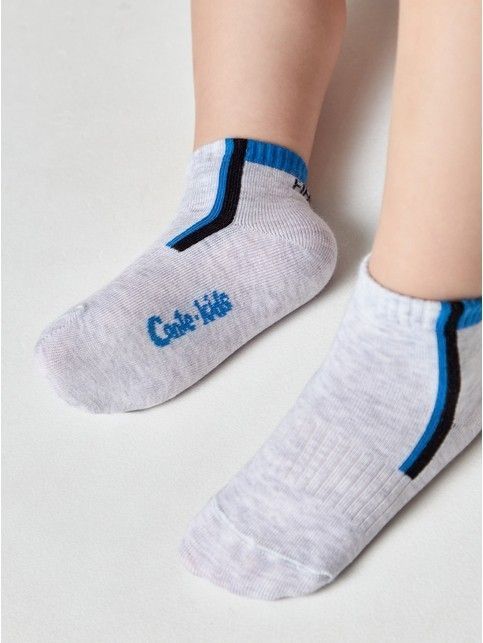 Короткие светло-серые спортивные носки ACTIVE lycra®, модель 954