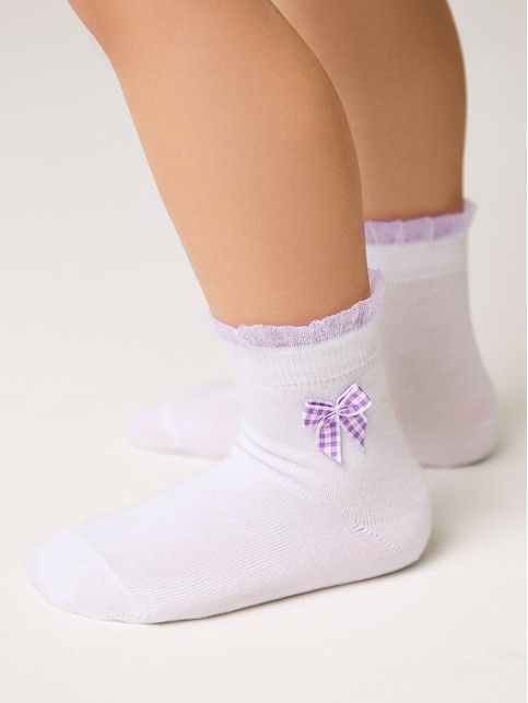 Носки TIP-TOP с декоративным бантиком и воздушным волнистым бортом