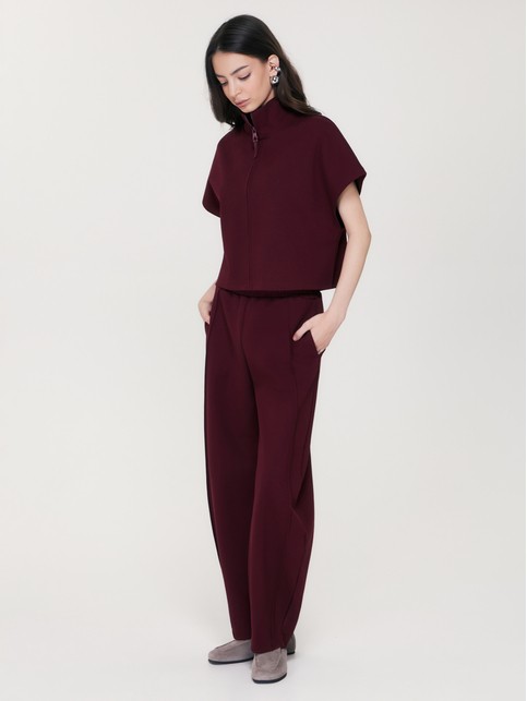 Свободные брюки с карманами из футера-пике LBK 3461 - купить в интернет-магазине Conte