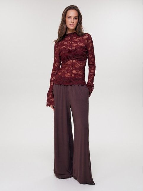 Лонгслив из кружева с драпировкой «бандо» LD 3491 - купить в интернет-магазине Conte