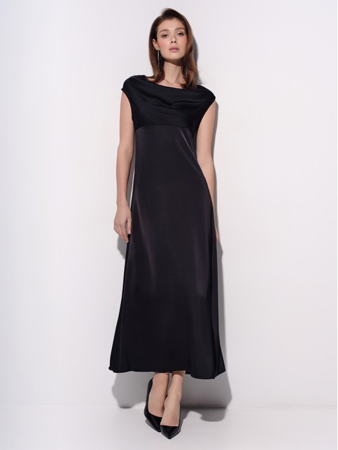 Платье макси прямого кроя из плотного сатина с матовым блеском LPL 3526