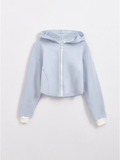 Укороченное худи на молнии с капюшоном LJ 2080