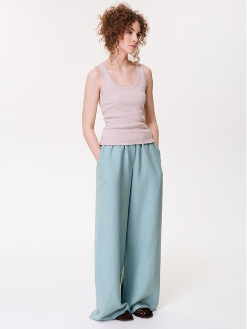 Широкие льняные брюки с вискозой LBK 3479 - купить в интернет-магазине Conte