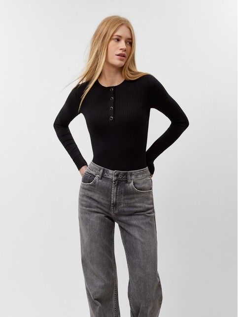 Боди в рубчик с застежкой на кнопках из вискозы LBD 3332