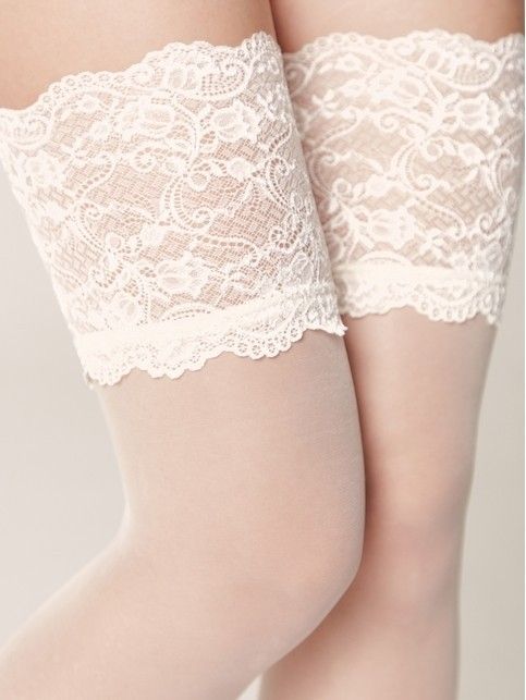 Свадебные чулки женские с широкой ажурной резинкой GRACE