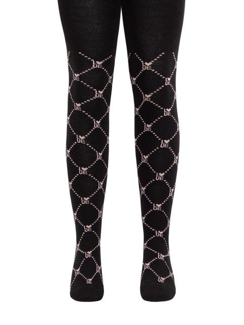 Колготки из хлопка с геометрическим рисунком «Love»