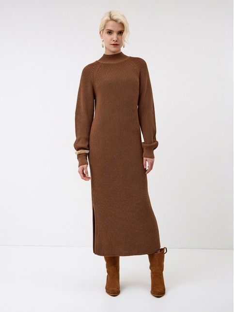 Платье-макси прямого силуэта из пряжи с хлопком LDK 24139