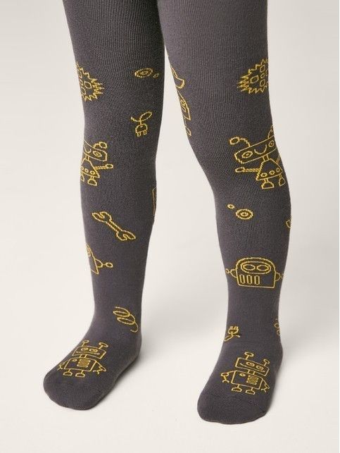 Колготки SOF-TIKI (махровые внутри) с рисунком "роботы"